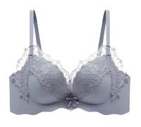 Gdqzzeaiix Sujetador Sin Aros con Relleno,Ropa Interior de Encaje Sensual con Escote Pronunciado y realce, sin Aros de Acero, para Mujeres con Pecho pequeño, Fruncido para Mostrar un Gran Volumen.