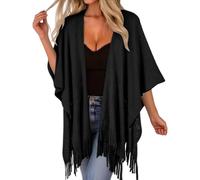 Gdqzzeaiix Vestido Playero Mujer,Pareo de Punto Transparente Informal con diseño de Flecos, Ligero, para la Playa, Ideal para Vacaciones al Libre y para Disfrutar del Sol.