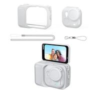 Gdraco Funda de silicona para cámara Insta360 GO Ultra con correa para el cuello y correa antipérdida para accesorios de cámara Insta360 GO Ultra Action (Gris)