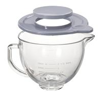 Gdrtwwh Accesorio de cuenco de vidrio para batidora KitchenAid de 4.5 a 5 cuartos de galón, apta para lavavajillas