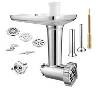 Gdrtwwh Accesorio para picadora de carne adecuado para todos los robot de cocina Kenwood y kMix, con 2 tubos de llenado de salchichas y 4 platos de molienda