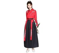 GDSCSKKS Legendary Warriors Hanfu - Conjunto unisex chino antiguo con bordado, disfraz histórico inspirado en Wuxia, juego de exhibición al aire libre adecuado para hombres y mujeres jóvenes (negro
