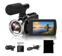 gdsDEs Cámara de Seguridad 4K HD con micrófono, antivibración, Zoom de 18x, for Campus estudiantil, videocámara portátil de 48 MP for Vlogs(Without Memory Card)