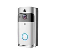 gdsDEs Timbre inalámbrico for casa Inteligente HD de 720P, cámara con WiFi, videoportero de Seguridad, visión Nocturna IR, Timbre de casa con batería de CA, Nuevo(White)