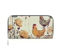 GDSHJKLW Cartera de piel sintética para mujer, diseño de mariposas voladoras entre flores, con cremallera, para teléfono, tarjetero, organizador para mujeres, color negro, talla única, Black, Talla