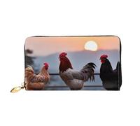 GDSHJKLW Carteras de piel con cremallera alrededor de animales de gallinas para mujer, con soporte para teléfono, monedero de viaje para mujer