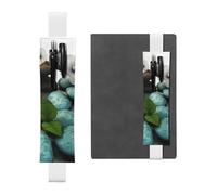 GDSHJKLW Cobblestone Zen Flowers - Soporte para bolígrafos desmontable de piel sintética con diseño de flores zen, estuche para lápices, suministros de oficina, regalo para diarios de tapa dura,