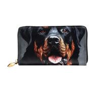 GDSHJKLW Cool Rottweiler Dog Art - Carteras de piel con cremallera alrededor, impermeable, tarjetero de crédito con soporte para teléfono, monedero de viaje para mujer