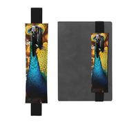 GDSHJKLW Estuche desmontable de piel sintética para bolígrafos, con banda elástica, diseño de pavo real, estuche para lápices, suministros de oficina, regalo para diarios de tapa dura, cuadernos