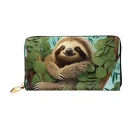 GDSHJKLW Hug Tree - Carteras de piel con cremallera alrededor de perezoso para mujer, impermeable, soporte para tarjetas de crédito con soporte para teléfono, monedero de viaje para mujer