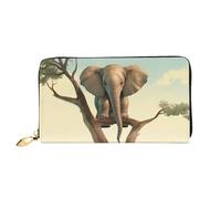 GDSHJKLW Little Elephant On Tree - Carteras de cuero con cremallera alrededor de las mujeres, impermeables, tarjetero de crédito con soporte para teléfono, monedero de viaje para mujer