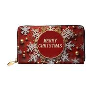 GDSHJKLW Merry Christmas Too - Carteras de piel con cremallera alrededor, impermeable, tarjetero de crédito con soporte para teléfono, monedero de viaje para mujer