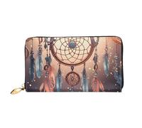GDSHJKLW Monedero de cuero con cierre de cremallera alrededor de Native American Dream Catcher para mujer, impermeable, con soporte para teléfono, monedero de viaje para mujer