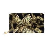 GDSHJKLW Monedero de cuero con cremallera alrededor de la marca Dollar Sign Money para mujer, impermeable, con soporte para teléfono, monedero de viaje para mujer
