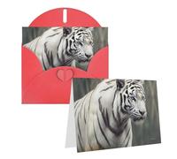 GDSHJKLW Tarjeta de felicitación de tigre blanco con sobres, tarjetas de agradecimiento de 4 x 6 pulgadas, tarjetas de notas para todas las ocasiones, tarjetas rojas para Navidad, vacaciones