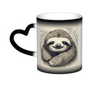 GDSHJKLW Tazas de café de cerámica de 325 ml que cambian de color, taza de café personalizada, taza de té, taza de perezoso mi espíritu, tazas de café geniales para hombres y mujeres, regalo divertido