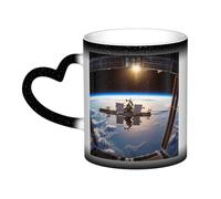 GDSHJKLW Tazas de café de cerámica de 325 ml que cambian de color, taza de café personalizada, taza de té, taza de té con imagen de la estación espacial internacional, tazas de café geniales para