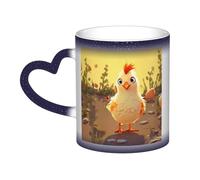 GDSHJKLW Tazas de café de cerámica de 325 ml que cambian de color, taza de café personalizada, taza de té, pollito, tazas de café geniales para hombres y mujeres, regalo divertido