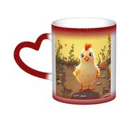 GDSHJKLW Tazas de café de cerámica de 325 ml que cambian de color, taza de café personalizada, taza de té, pollito, tazas de café geniales para hombres y mujeres, regalo divertido