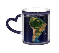 GDSHJKLW Tazas de café de cerámica de 325 ml que cambian de color, taza de café personalizada, taza de té, taza de té de América del Sur, diseño de satélite, tazas de café geniales para hombres y
