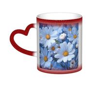GDSHJKLW Tazas de café de cerámica de 325 ml que cambian de color, taza de café personalizada, taza de té, taza de café azul margarita, tazas de café geniales para hombres y mujeres, regalo divertido