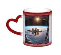 GDSHJKLW Tazas de café de cerámica de 325 ml que cambian de color, taza de café personalizada, taza de té, taza de té con imagen de la estación espacial internacional, tazas de café geniales para