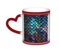 GDSHJKLW Tazas de café de cerámica de 325 ml que cambian de color, taza de café personalizada, taza de té, taza de té, diseño de escamas de dragón mágico 3D, tazas de café geniales para hombres y