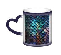 GDSHJKLW Tazas de café de cerámica de 325 ml que cambian de color, taza de café personalizada, taza de té, taza de té, diseño de escamas de dragón mágico 3D, tazas de café geniales para hombres y