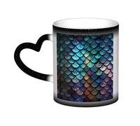 GDSHJKLW Tazas de café de cerámica de 325 ml que cambian de color, taza de café personalizada, taza de té, taza de té, diseño de escamas de dragón mágico 3D, tazas de café geniales para hombres y