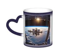 GDSHJKLW Tazas de café de cerámica de 325 ml que cambian de color, taza de café personalizada, taza de té, taza de té con imagen de la estación espacial internacional, tazas de café geniales para