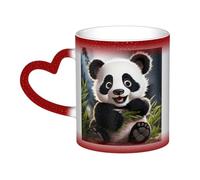 GDSHJKLW Tazas de café de cerámica de 325 ml que cambian de color, taza de café personalizada, taza de té, lindo animal panda, tazas de café geniales para hombres y mujeres, regalo divertido