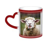 GDSHJKLW Tazas de café de cerámica de 325 ml que cambian de color, taza de café personalizada, taza de té, divertida lengua de oveja traviesa, lindas tazas de café geniales para hombres y mujeres