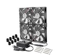 GDSTIME 4 x Ventilador de 120 mm 230 V Ventilador de 240 mm Dual 220 V para Caja de PC Ventilador con Velocidad Ajustable de 4 V-12 V Control de 3000 RPM Gran Flujo de Aire para PC Portátil