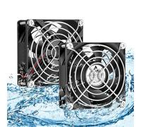 GDSTIME Paquete de 2 ventiladores de 80 mm, 12 V, IP68, 80 x 25 mm, sin escobillas, 2 pines, doble rodamiento de bolas, ventilador de carcasa de PC de 80 mm