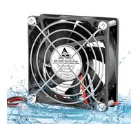 GDSTIME Ventilador de 12 V, 80 mm, IP67, 80 x 25 mm, 2 pines, doble rodamiento de bolas