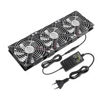GDSTIME Ventilador de 360 mm para Carcasa - Ventilador de 230 V - 3 x Ventiladores de 120 mm para PC - Ventilador de 230 V de 120 mm - Ventilador de 220 V con Velocidad Regulable DC 4 V -12 V para