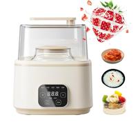 GDVXYS Máquina automática para hacer yogur, 1 l + 2 l, máquina de fermentación multifuncional, 5 programas preestablecidos, panel táctil LED, calentador de leche eléctrico para yogur, vino de arroz