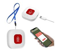 GDWD Botón de emergencia inteligente WiFi para personas mayores, blanco, control de aplicación Tuya, alcance WiFi de 10 m