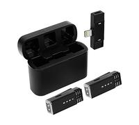 GDWD Lavalier - Micrófono inalámbrico mini con funda de carga, Plug & Play, micrófono inalámbrico, micrófono para You-Tube Tik-Tok Face-Book Live Stream Videos Vlog Entrevista para iOS