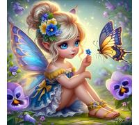 GDYEEH 5D DIY Girl Diamond Painting Kits, Full Drill Butterfly Diamond Art Painting Kits for Adults Beginners, DIY 5D Cartoon Painting by Numbers Diamond Art Kits for Home Fashion Decor 30x30cm