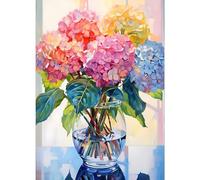 GDYEEH DIY 5D Colorful Flowers Diamond Art Painting Kits, Hydrangea Full Round Drill Sparkling Diamond Painting Picture, Diamond Painting Art Craft Kits for Adults Beginners, Home Wall Decor 30x40cm