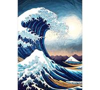 GDYEEH DIY Spindrift Waves 5D Diamond Art Kits, Round Full Drill Sparkling Moonlight Diamond Painting Picture, Fantasy Painting by Numbers Art Kits for Adults Beginners Home Wall Decor 12x16 inch