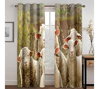 GDYRYD Cortinas Dormitorio Juvenil Infantil Niño Niña Opacas 2 Piezas 3D Linda Oveja Animal 125x300cm Cortinas Dormitorio Opacas Modernas Termicas Aislantes Frio Y Calor Cortinas Salon Modernas