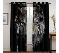 GDYRYD Cortinas Habitacion Bebe Niño - Impresión Animal Lobo 3D 70x160cm 2 Piezas Cortinas Infantiles - Cortinas Termicas Aislantes Frio Y Calor - Dormitorio Decoración De La Ventana