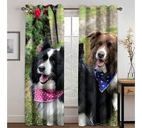 GDYRYD Cortinas Habitacion Infantiles Opacas 3D Impresión De Lindo Animal Perro Patrón Cortinas Opacas Termicas Aislantes Frio Y Calor para Ventanas Dormitorio con Ojales 120x250cm 2 Piezas