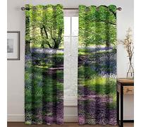 GDYRYD Cortinas Opacas Termicas Aislantes Frio Y Calor - Cortinas Opacas Habitacion 2 Piezas 125x300cm - Impresión Digital Árboles Y Plantas Verdes 3D Salón Dormitorio Decoración De La Ventana