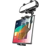 GDZN Soporte para tablet de coche para espejo retrovisor, soporte retráctil para tablet con brazo retrovisor giratorio de 360°, compatible con iPad Pro Air Mini, Galaxy Tabs, Z Fold, teléfono,