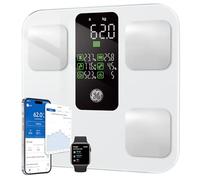 GE Báscula de peso inteligente para el cuerpo, báscula de pesaje de grasa corporal, baño con masa muscular IMC, 14 métricas de composición corporal con pantalla grande, aplicación Bluetooth precisa de