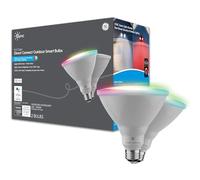 GE Cync PAR38 Bombilla LED con cambio de color para exteriores con Bluetooth y WiFi, funciona con Alexa y Google Home sin concentrador, paquete de 2 (nuevo para 2021)