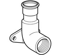 GE Mapress Acero Inoxidable Conector Esquina 90Gr d22-Rp3/4
